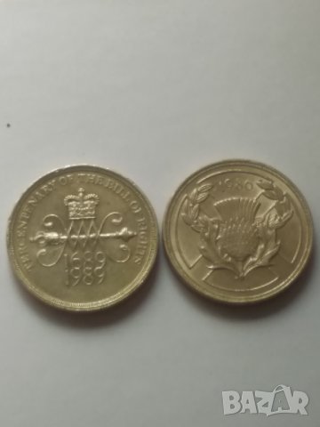 Първите възпоменателни монети на Елизабет II-2 паунда, снимка 1 - Нумизматика и бонистика - 42145890