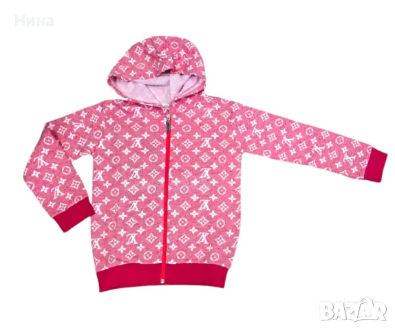 Суичър с цип и качулка в червено , снимка 2 - Детски анцузи и суичери - 48661924