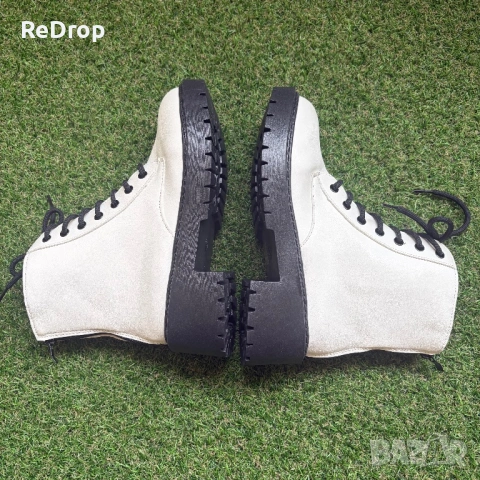 Дамски кубинки бели и сребристи, без марка, снимка 6 - Дамски боти - 54090581