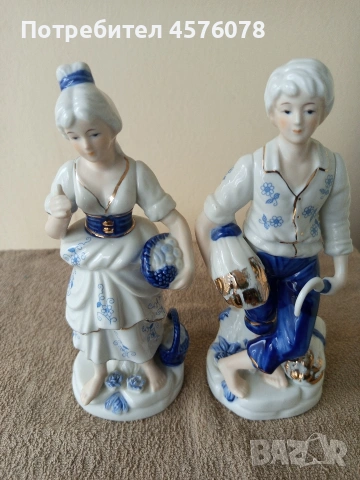 комлект от две ръчно рисувани керамични фигури, снимка 4 - Колекции - 54080130