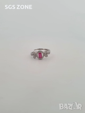 Сребърен пръстен, универсален размер, със сарфир, изумруд или рубин, снимка 5 - Пръстени - 51746975