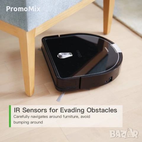 Робот прахосмукачка Dibea D960 Robotic Vacuum Cleaner 1200 Pa сухо и мокро почистване, снимка 4 - Прахосмукачки - 54191180