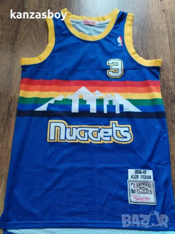 MITCHELL AND NESS DENVER NUGGETS ALLEN iverson 2006-07 - мъжки колекционерски потник КАТО НОВ С, снимка 5 - Тениски - 55792659