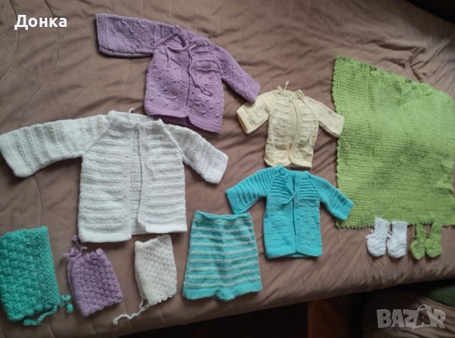 Ръчно плетени дрешки за новородено, снимка 1 - Комплекти за бебе - 36646430