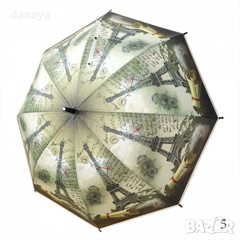 1761 Дамски чадър стил париж 98 см диаметър, снимка 7 - Други - 30536976