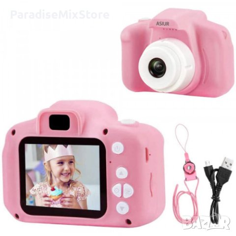 Детски електронен фотоапарат. Цвят: Син или Розов, снимка 1 - Фотоапарати - 44242027
