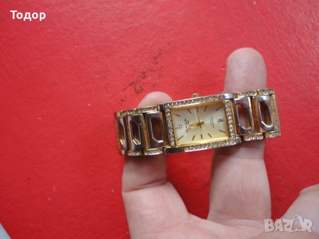 Позлатен часовник Omax механизъм Seiko Swarovski, снимка 8 - Дамски - 53032564