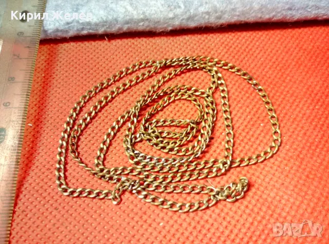 Стар ФИН ПОЗЛАТЕН МЕДЕН ЛАНЕЦ ВЕРИЖКА КОЛИЕ КЛАСИЧЕСКА РЕТРО ПЛЕТКА МАЙСТОРСКА РЪЧНА ИЗРАБОТКА 47408, снимка 6 - Антикварни и старинни предмети - 47336508