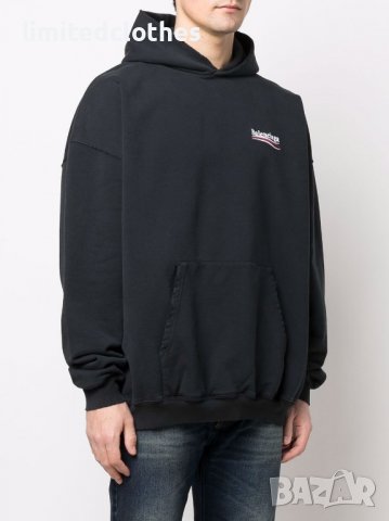 BALENCIAGA Political Campaign Destroyed Logo Oversized Мъжко / Дамско Горнище Суичър XXS (M), снимка 3 - Суичъри - 37901351