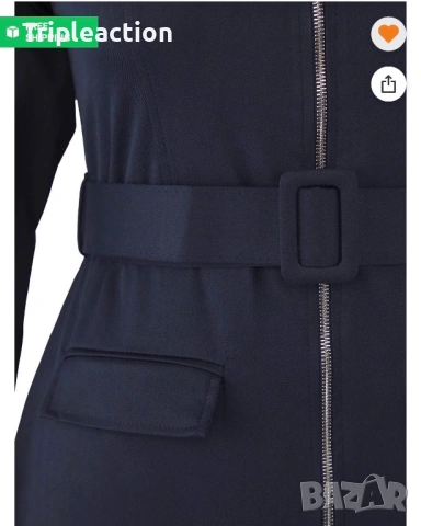 Plus Size дамска рокля спортно елегантна, габардин XXL, снимка 4 - Рокли - 54036406