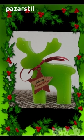 Ароматни, ръчно ляти Коледни свещи от соев восък, снимка 4 - Ръчно изработени сувенири - 52557586