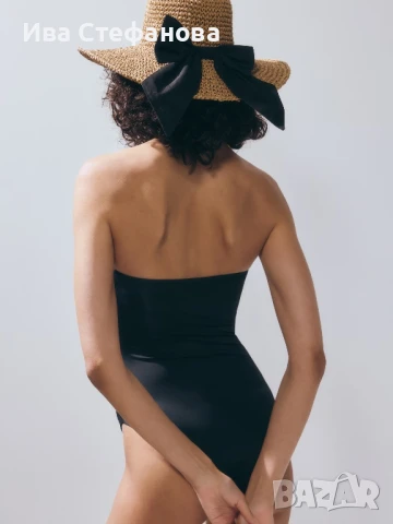 нов елегантен черен класически модел бански 3 Д 3D рози , снимка 11 - Бански костюми - 51388305