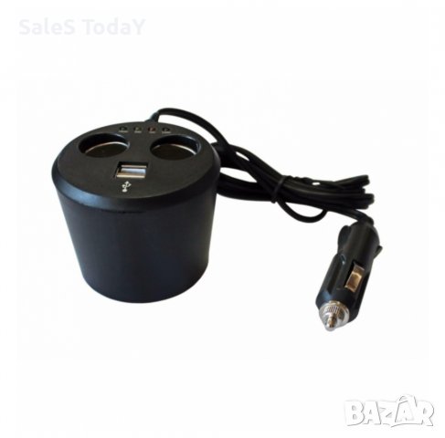 Разклонител за запалка с диоди, два USB порта, 117см, снимка 2 - Аксесоари и консумативи - 37907510