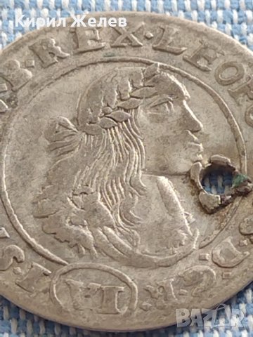 Сребърна монета 6 кройцера 1671г. Леополд първи Кремниц Унгария 13774, снимка 2 - Нумизматика и бонистика - 42890187