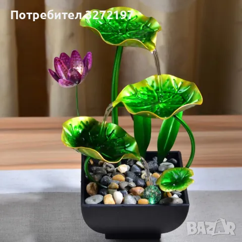 USB 3-степенен релаксиращ настолен,светлинен водопад-фонтан