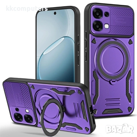 Магнитен Калъф за Oppo A6 Pro 5G / 4G с 360° Стойка - TPU+PC, Военна защита, 6 цвята, снимка 5 - Калъфи, кейсове - 54287961