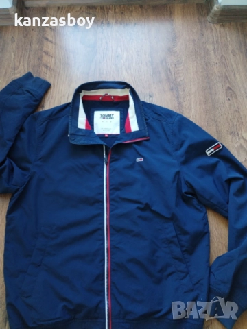 Tommy Hilfiger  Navy Essential Flag Patch Jacket - страхотно мъжко яке Л, снимка 6 - Якета - 51800595