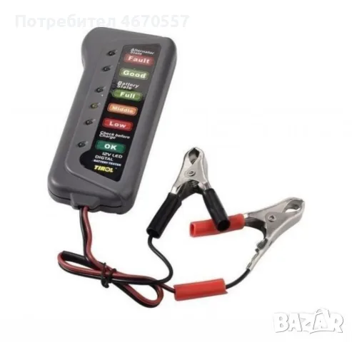 Тестер за автомобилен акумулатор 12V, снимка 3 - Други инструменти - 56288881