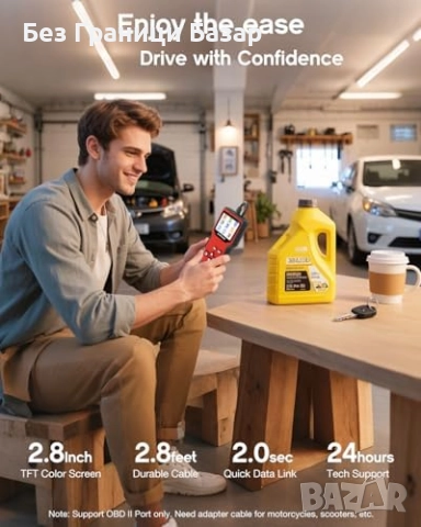 Нов скенер OBD2 диагностика с цветен дисплей и тест за акумулатор 12V, снимка 7 - Друга електроника - 51726395