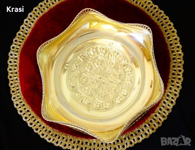 Бронзова салатиера,фруктиера 24 см.,маркирана. , снимка 5 - Антикварни и старинни предмети - 38459706