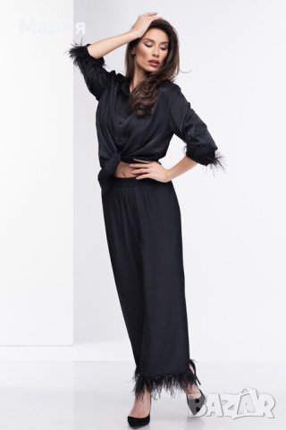 Дамска сатенена риза с пера, снимка 6 - Ризи - 42731720