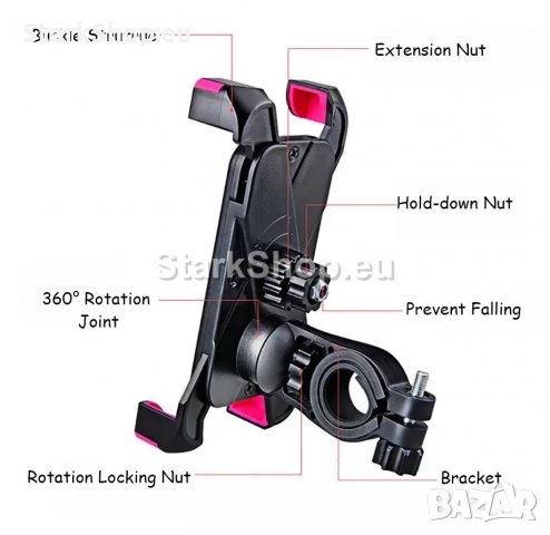  Стойка за телефон за колело, мотор, тротинетка, снимка 3 - Селфи стикове, аксесоари - 30726746