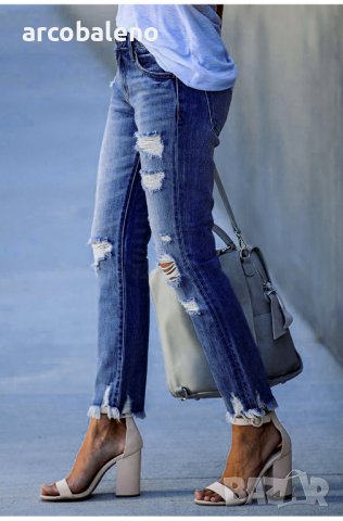 Дамски накъсани изпрани протрити дънки, 3цвята , снимка 9 - Дънки - 39459978