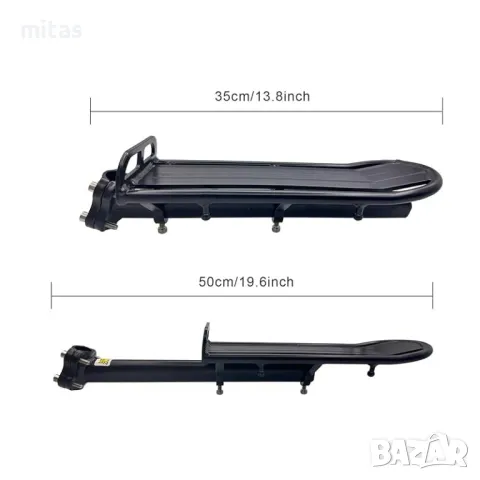 Универсален багажник за велосипед, Метален, Черен, 35х12см, До 10кг., снимка 2 - Аксесоари за велосипеди - 47400505