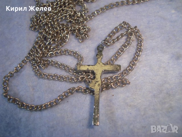 КРАСИВО ПОСРЕБРЕНО НАГРЪДНО РАЗПЯТИЕ КРЪСТЧЕ със СТОМАНЕНА ВЕРИЖКА 16634, снимка 6 - Колиета, медальони, синджири - 36901624