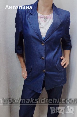 Дънково дамско сако с 3/4 ръкави., снимка 5 - Сака - 37764263