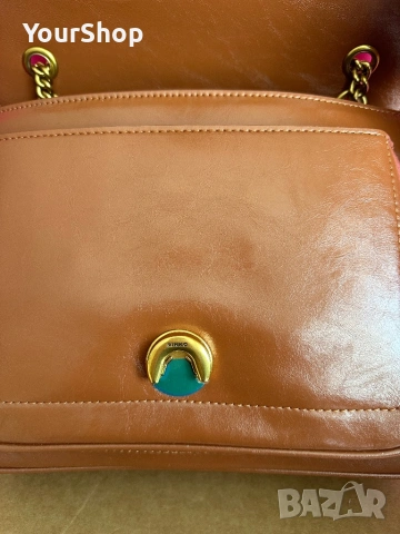 Дамска чанта за рамо PINKO LOVE ONE BIG кафяв цвят, снимка 7 - Чанти - 54048257