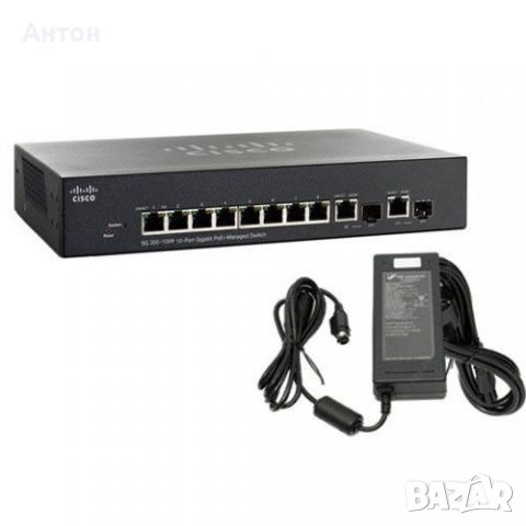 Cisco SG 300-10MP 10-port Gigabit Max PoE Managed Switch, снимка 1 - Суичове - 37925745