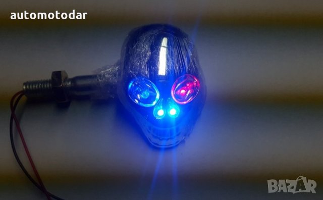 МИГАЧИ ЧЕРЕП С ПРЕМИГВАЩИ ОЧИ ДВА ЦВЯТА , снимка 2 - Аксесоари и консумативи - 35489217