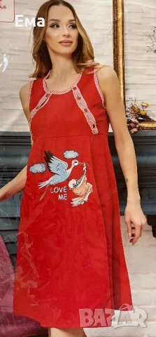 Памучни нощници потник ръкав , снимка 3 - Нощници - 50679022