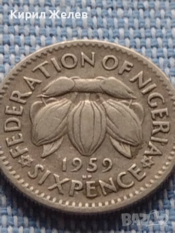 Монета 6 пенса 1959г. Нигерия кралица Елизабет втора 41105, снимка 4 - Нумизматика и бонистика - 42802154