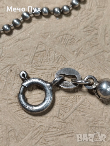 Сребърна гривна за крак (340), снимка 3 - Гривни - 52714412