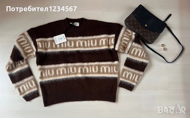 НОВ с етикет Miu miu дамски мек пуловер , снимка 4 - Блузи с дълъг ръкав и пуловери - 52545295