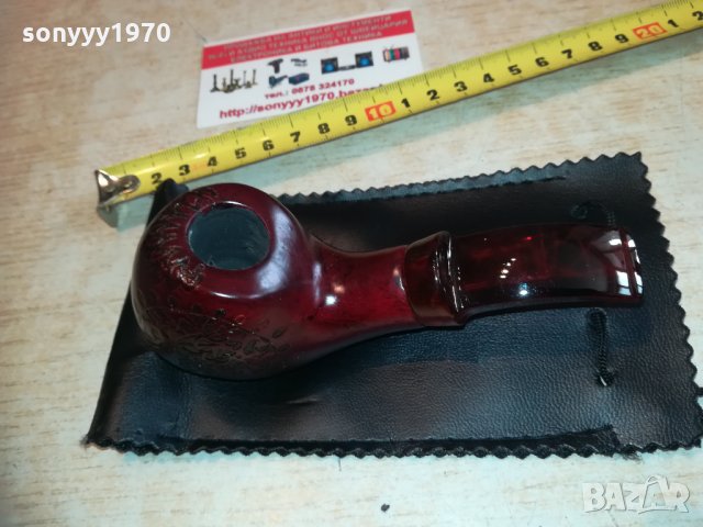 луксозна лула с кожен калъф 1302211808, снимка 3 - Лули - 31802643