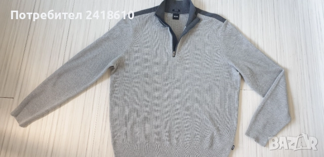Hugo Boss Famoso Wool / Cotton  Half Zip Jumper Mens Size XL НОВО!ОРИГИНАЛ! Мъжкa Жилетка  с 3/4 Цип, снимка 9 - Пуловери - 52614467