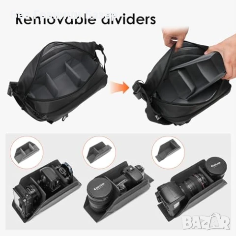 Нова Водоустойчива чанта за камера DSLR 5L с място за статив аксесоари, снимка 5 - Чанти, стативи, аксесоари - 51107753