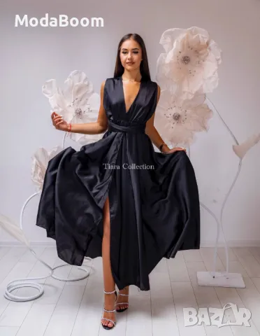 Черна дълга дамска луксозна рокля , снимка 7 - Рокли - 48067400