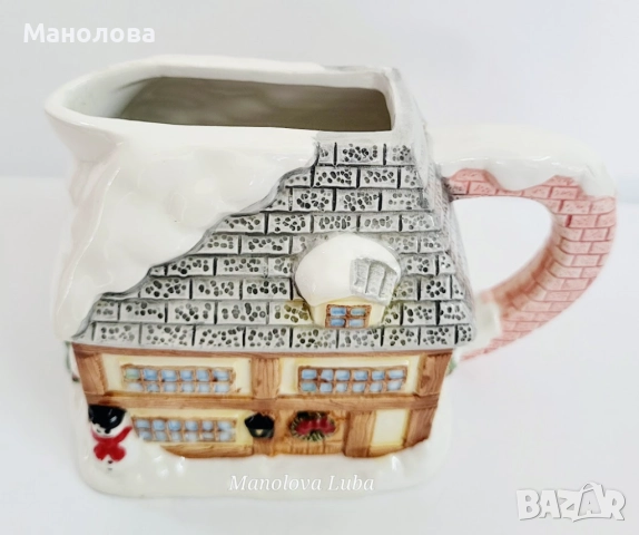 Ръчно рисувана фина керамична латиера Annie Row, Collectable Christmas., снимка 7 - Други ценни предмети - 52437864