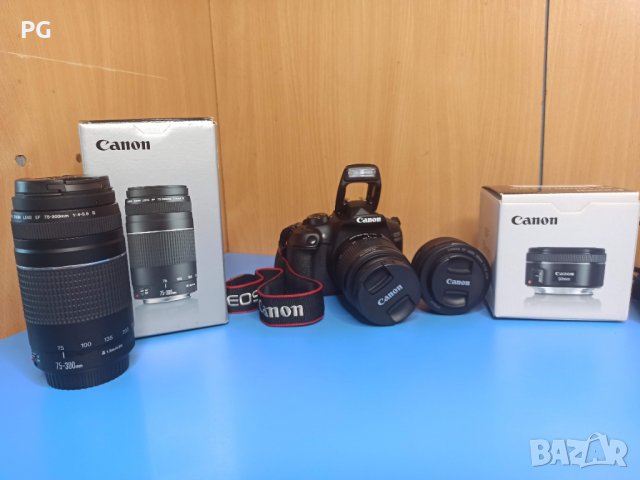 Комплект фотоапарат Canon EOS 1300D, Canon 18-55mm, снимка 2 - Фотоапарати - 37789613
