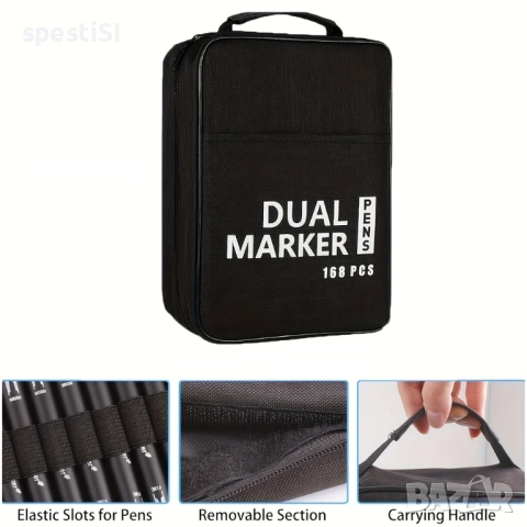 Професионален Комплект Двустранни Маркери за Рисуване – Dual Brush Писалки в Калъф - КОД 4735, снимка 5 - Рисуване и оцветяване - 52530756