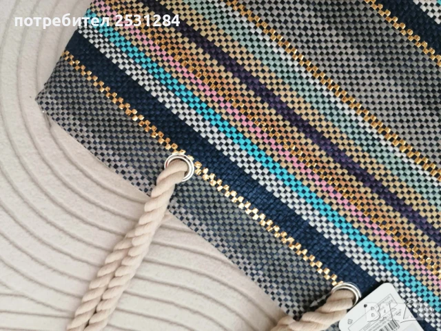 Нова дамска лятна чанта , плажна чанта, плетена чанта, снимка 2 - Чанти - 50753273