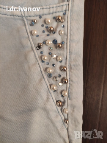 светли дънки с перли и камъчета на Geisha, снимка 3 - Дънки - 54003729