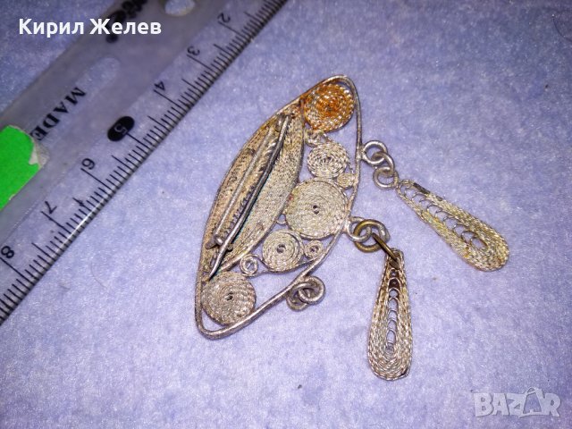 СТАРИННА ФИЛИГРАННА СРЕБЪРНА ВЪЗРОЖДЕНСКА БРОШКА РЪЧНА ИЗРАБОТКА 34412, снимка 15 - Антикварни и старинни предмети - 39507605