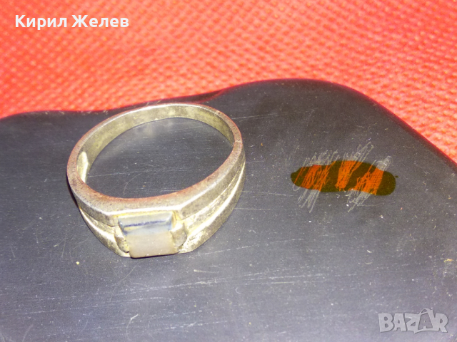 СТАРИНЕН СКЪПОЦЕНЕН СРЕБЪРЕН ПРЪСТЕН ВИСОКА ПРОБА СРЕБРО РЪЧНА РАБОТА с ШЛИФОВАН РЯДЪК ЯСПИС 43859, снимка 4 - Антикварни и старинни предмети - 44661386