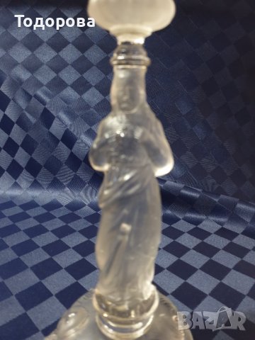 Кристален  свещник с религиозни мотиви, снимка 9 - Антикварни и старинни предмети - 42612534