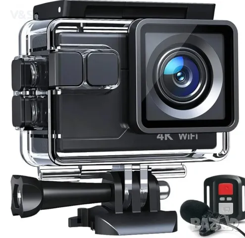 Action Cam AC700 4K 20MP WiFi подводна камера Ultra HD Водоустойчива 40M спортна камера 2,0-инчов LC, снимка 1